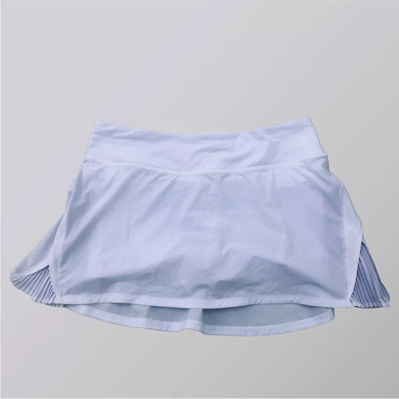 LULULEMON PLAY OFF the PLEATS SKIRT MID RISE WHITE + Lavender sz.8 - Picture 5 of 12